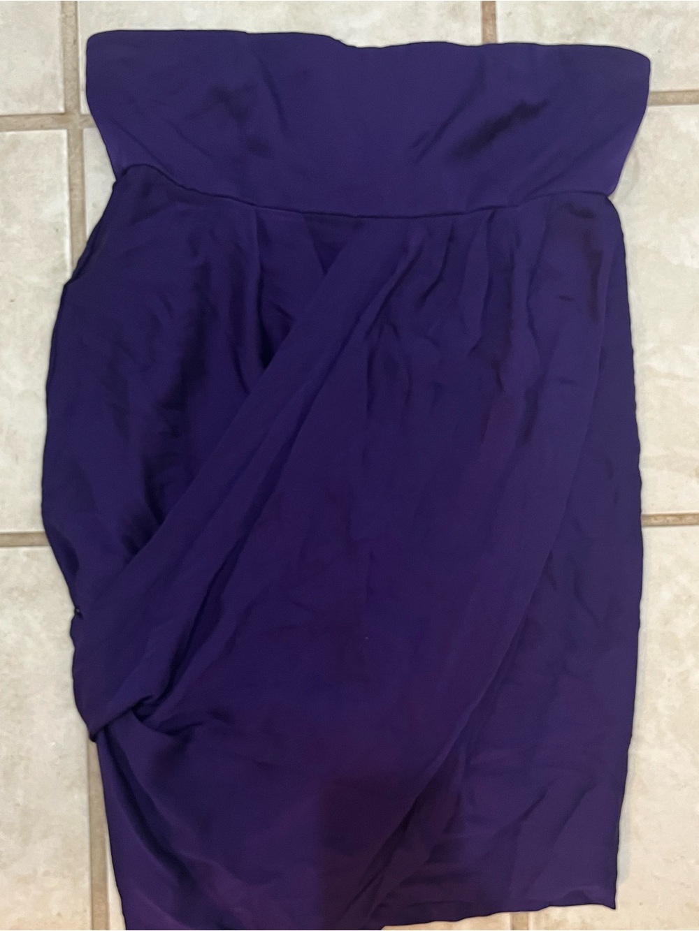 Alice Olivia Strapless Purple Draped Women’s Dress medium